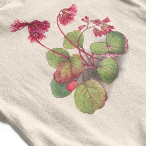 Fringed Galax Vintage Floral Print Short Sleeve Graphic Tee T-shirt S M L XL - Picture 2 of 5